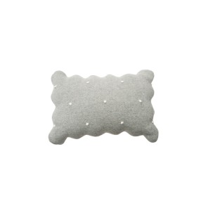 Knitted Cushion Biscuit Grey
