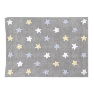Tricolor Star Grey Blue Cotton Rug 120x160 cm Lorena Canals