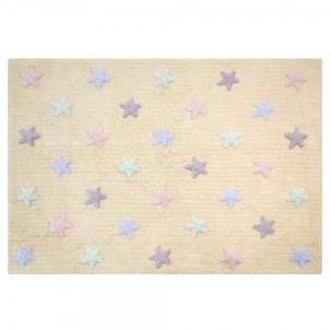 Tricolor Star Vanilla Cotton Rug 120x160 cm Lorena Canals