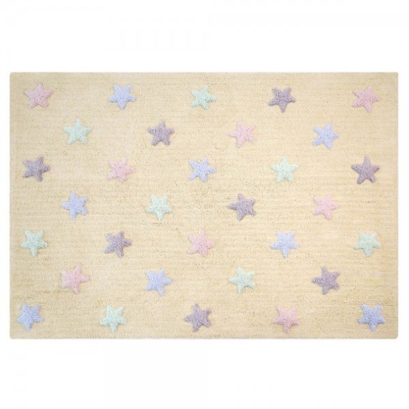 Tricolor Star Vanilla Cotton Rug 120x160 cm Lorena Canals