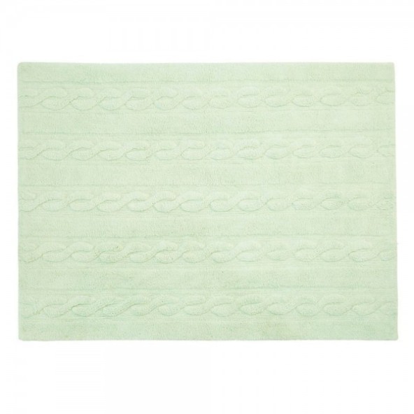 Trenzas Soft Mint Cotton Rug 80x120 cm Lorena Canals