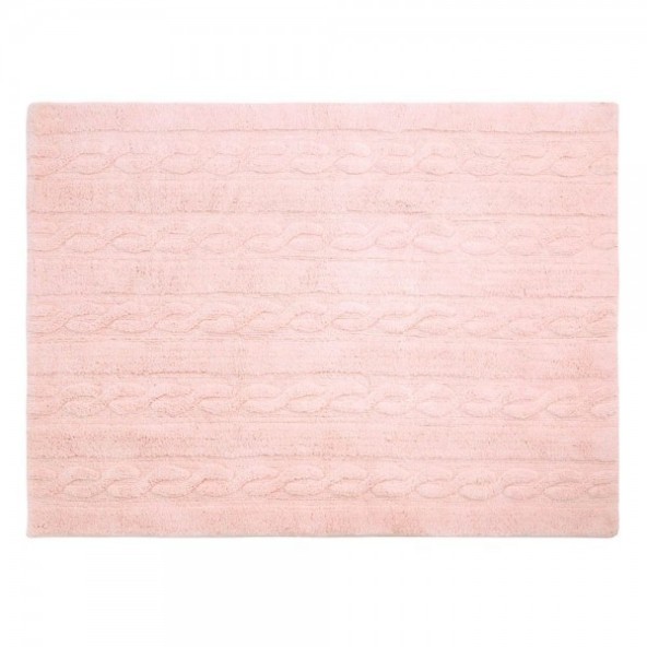 Trenzas Soft Pink Cotton rug 120x160 cm Lorena Canals
