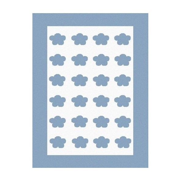 Dywan NUBES, niebiesko-biały w niebieskie chmurki, akrylowy 140X 200 cm Lorena Canals