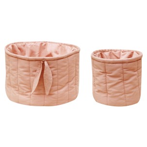 Set of two quilted baskets - Bambie Vintage Nude - Bamboo...