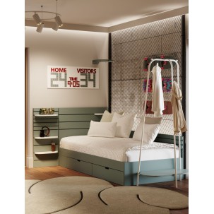 Bed 200 x 90 cm, cool, Match, BAZA
