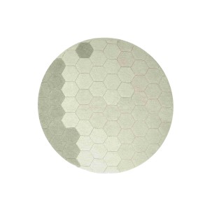 Washable rug Round Honeycomb Blue Sage