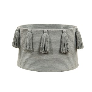 Kosz Basket Tassels Light Grey