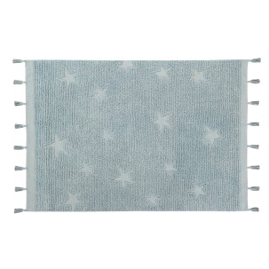 Hippy Stars Blue cotton rug 120x175 cm Lorena Canals