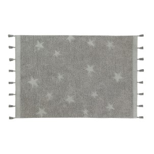 Hippy Stars Grey cotton rug 120x175 cm Lorena Canals