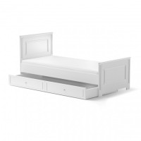Łóżko 90x200 z szufladą INES ELEGANT WHITE Bellamy