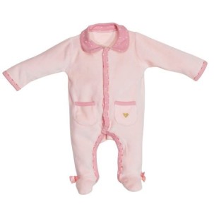 Pyjama Pink Velvet Newborn Mila Sauthon